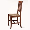 Krzesło o klasycznym designie z drewna i słomy Made in Italy - Dorina