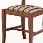 Klasyczne krzesło z drewna i siedzisko z tkaniny Made in Italy - Dorina Viadurini