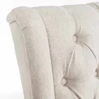 Klasyczne krzesło z tkaniny i drewna dębowego 2 sztuki Homemotion - Forla Viadurini