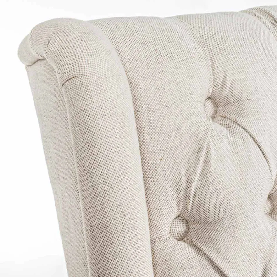 Klasyczne krzesło z tkaniny i drewna dębowego 2 sztuki Homemotion - Forla Viadurini