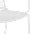 Designerskie krzesło ogrodowe z podłokietnikami, które można sztaplować, z białej stali - Mamagago Viadurini