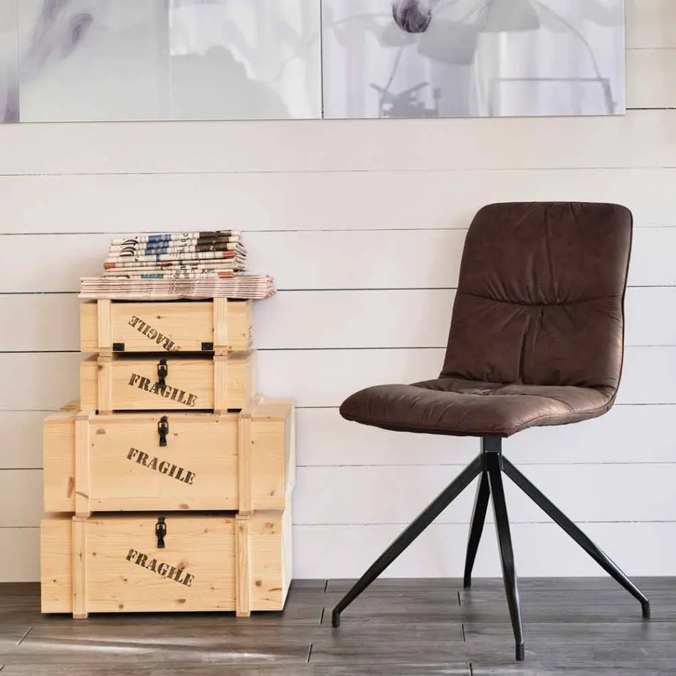 Nowoczesne krzesło tapicerowane tkaniną Chiara Viadurini