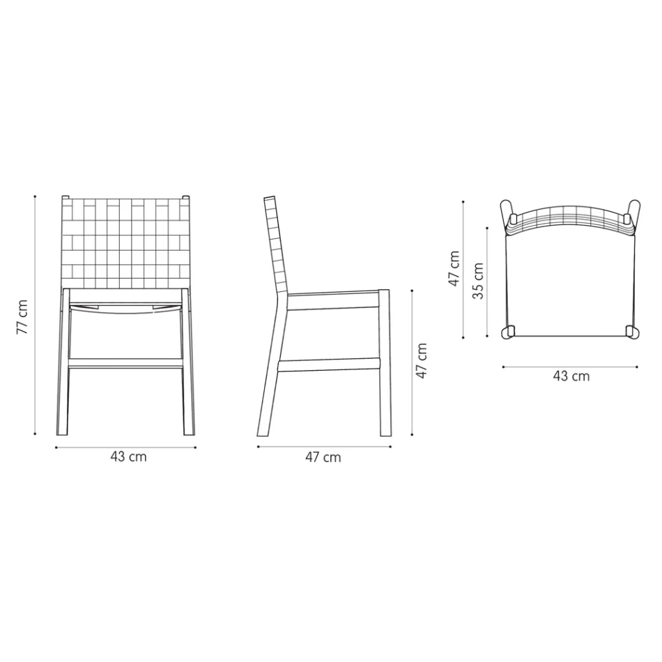 Wysokiej jakości krzesło z drewna bukowego i skóry wyprodukowane we Włoszech, 2 sztuki - Nora Viadurini
