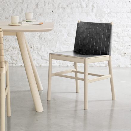 Wysokiej jakości krzesło z drewna bukowego i skóry wyprodukowane we Włoszech, 2 sztuki - Nora Viadurini