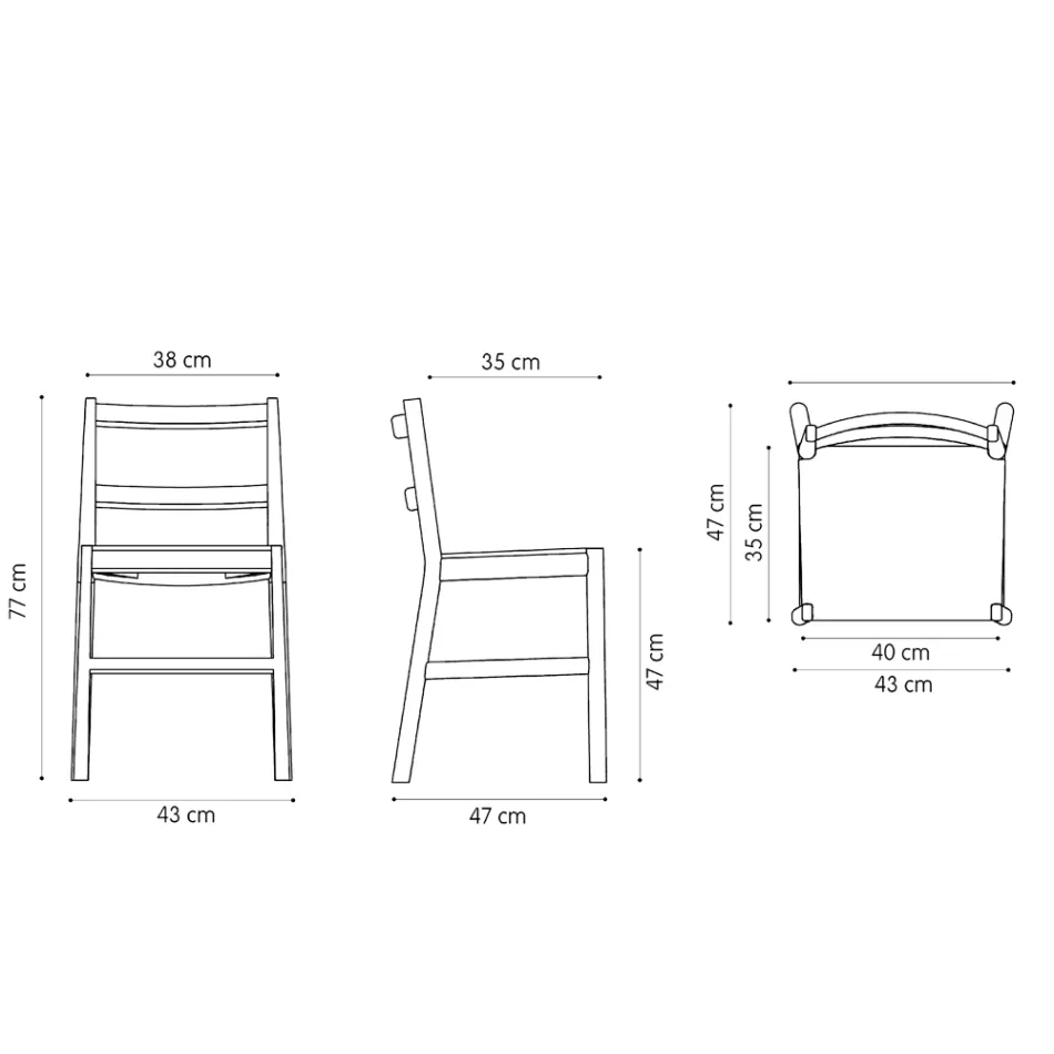Wysokiej jakości krzesło z litego drewna bukowego wyprodukowanego we Włoszech, 2 sztuki - Nora Viadurini
