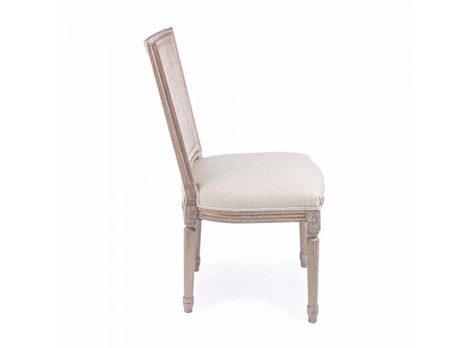 Klasyczne krzesło z drewnianą konstrukcją 2 sztuki Homemotion - Murea Viadurini