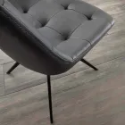 Krzesło tapicerowane pikowane w tkaninie lub eko nabuku Venezia Viadurini