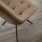 Krzesło tapicerowane pikowane w tkaninie lub eko nabuku Venezia Viadurini
