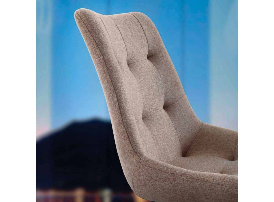 Krzesło tapicerowane pikowane w tkaninie lub eko nabuku Venezia Viadurini