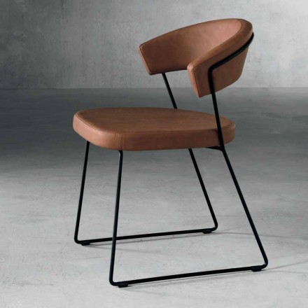 Designowe krzesło z metalu i tkaniny produkowane we Włoszech Formia Viadurini