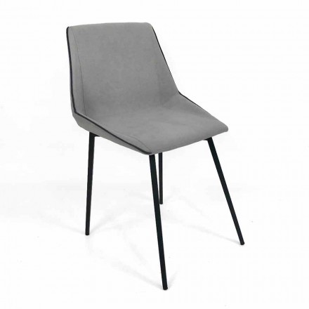 Designerskie krzesło z tkaniny z kwadratowymi nogami wyprodukowane we Włoszech, 4 sztuki - Oriella Viadurini