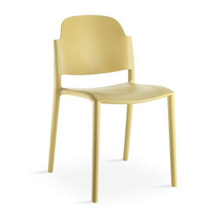 Krzesło sztaplowane o nowoczesnym designie z kolorowego polipropylenu, 4 sztuki - Roszpunka Viadurini