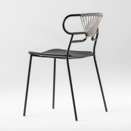 Luksusowe krzesło z możliwością sztaplowania, wykonane z metalu i poliuretanu, 2 sztuki - Trosa Viadurini