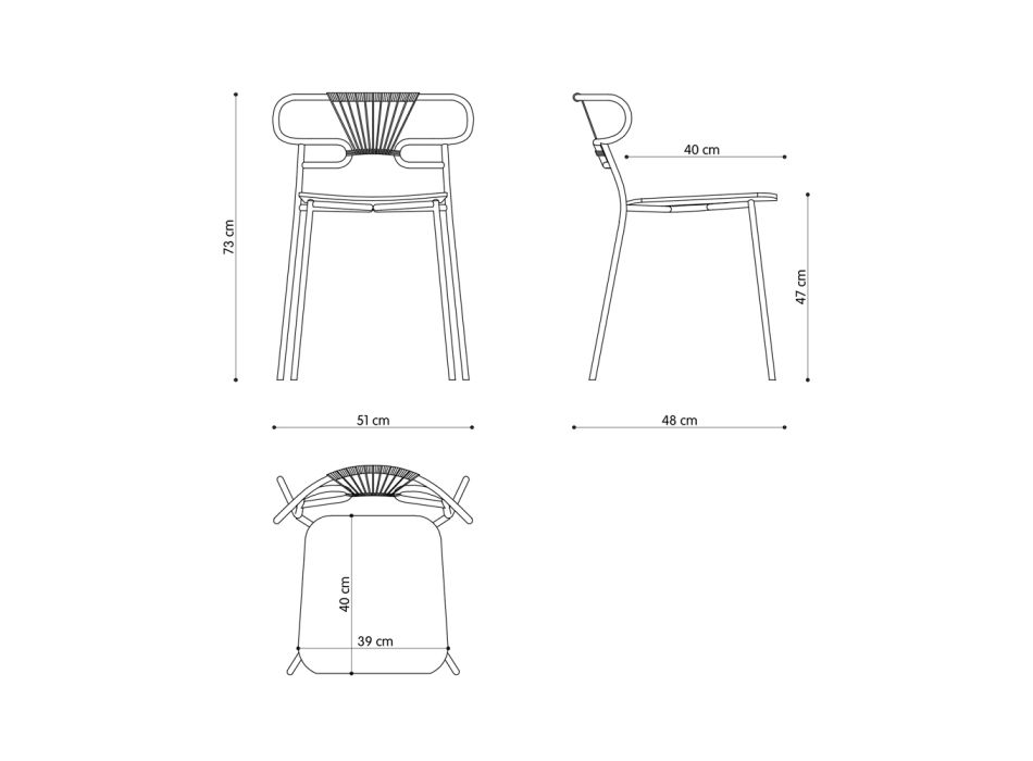 Luksusowe krzesło z możliwością sztaplowania, wykonane z metalu i poliuretanu, 2 sztuki - Trosa Viadurini
