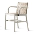 Luksusowe krzesło z beżowego lakierowanego buku i plecionej skóry Made in Italy - Nora