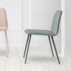 Luksusowe skórzane krzesło z metalowymi nogami Made in Italy, 2 sztuki - Molde Viadurini
