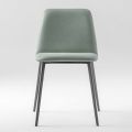 Luksusowe skórzane krzesło z metalowymi nogami Made in Italy, 2 sztuki - Molde