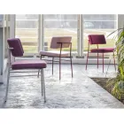 Luksusowe krzesło z tkaniny z metalową podstawą Made in Italy, 2 sztuki - Alaska Viadurini