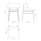 Luksusowe krzesło z tkaniny z metalową podstawą Made in Italy, 2 sztuki - Alaska Viadurini