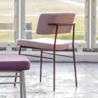 Luksusowe krzesło z tkaniny z metalową podstawą Made in Italy, 2 sztuki - Alaska Viadurini