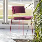 Luksusowe krzesło materiałowe z metalową podstawą Made in Italy, 2 sztuki - Alaska Viadurini