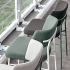 Luksusowe krzesło materiałowe z metalową podstawą Made in Italy, 2 sztuki - Alaska Viadurini