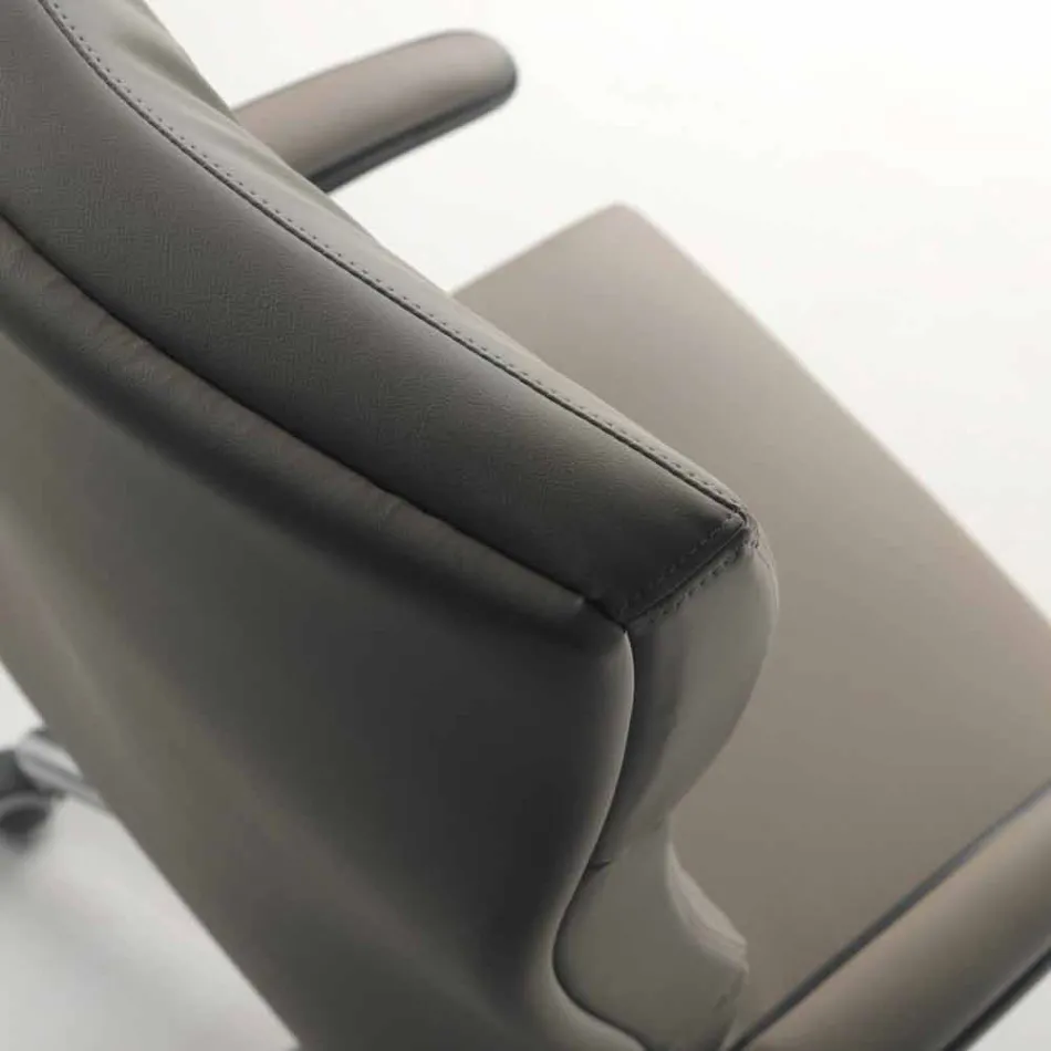 Directional nowoczesny typ konstrukcji krzesło prawdziwa skóra bydlęca kwiat Edda Viadurini