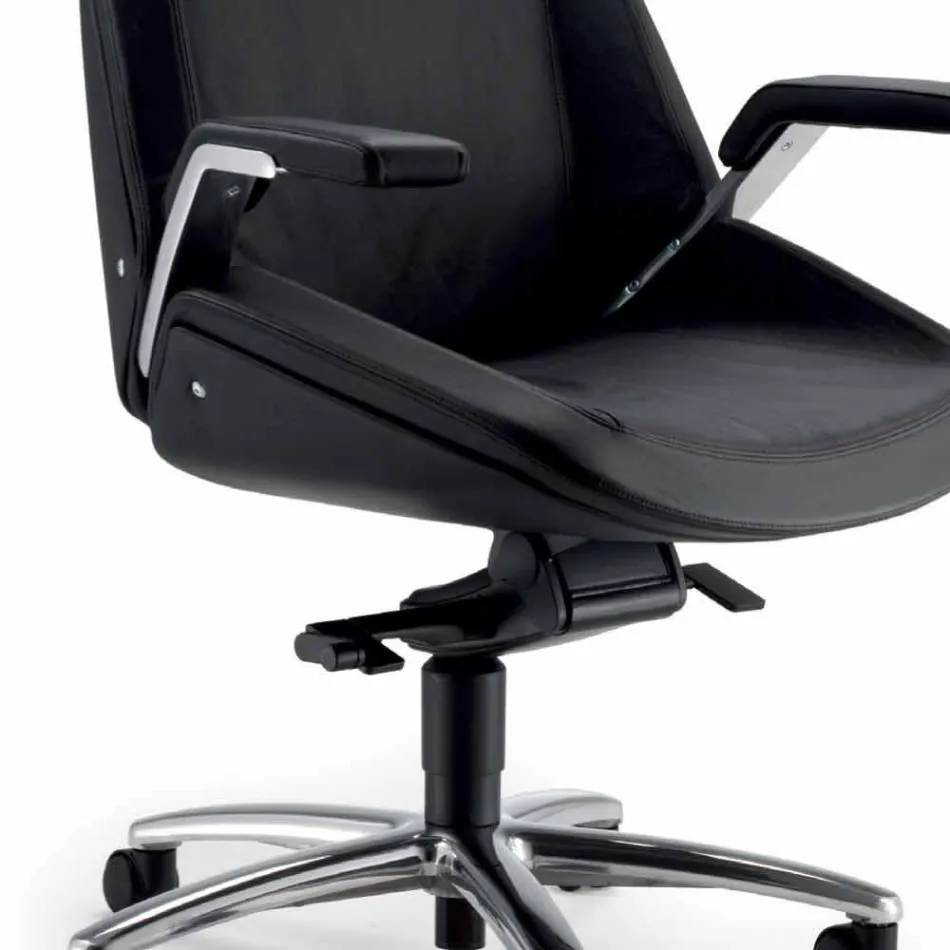 krzesło wykonawczy bydlęca Ada Angelo Pinaffo & Gorgi Viadurini