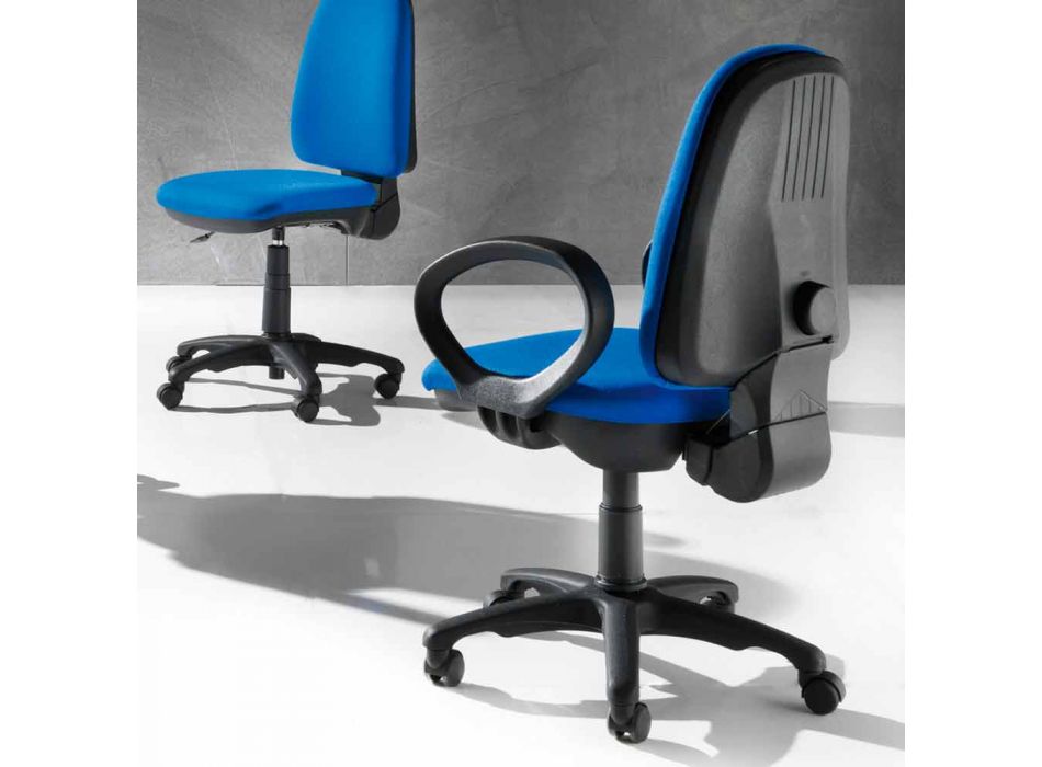 Nowoczesne obrotowe, ergonomiczne krzesło biurowe z ekoskóry lub tkaniny - Calogera Viadurini