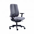 Ergonomiczne nowoczesne obrotowe krzesło biurowe z czarnej ognioodpornej tkaniny - Menaleo