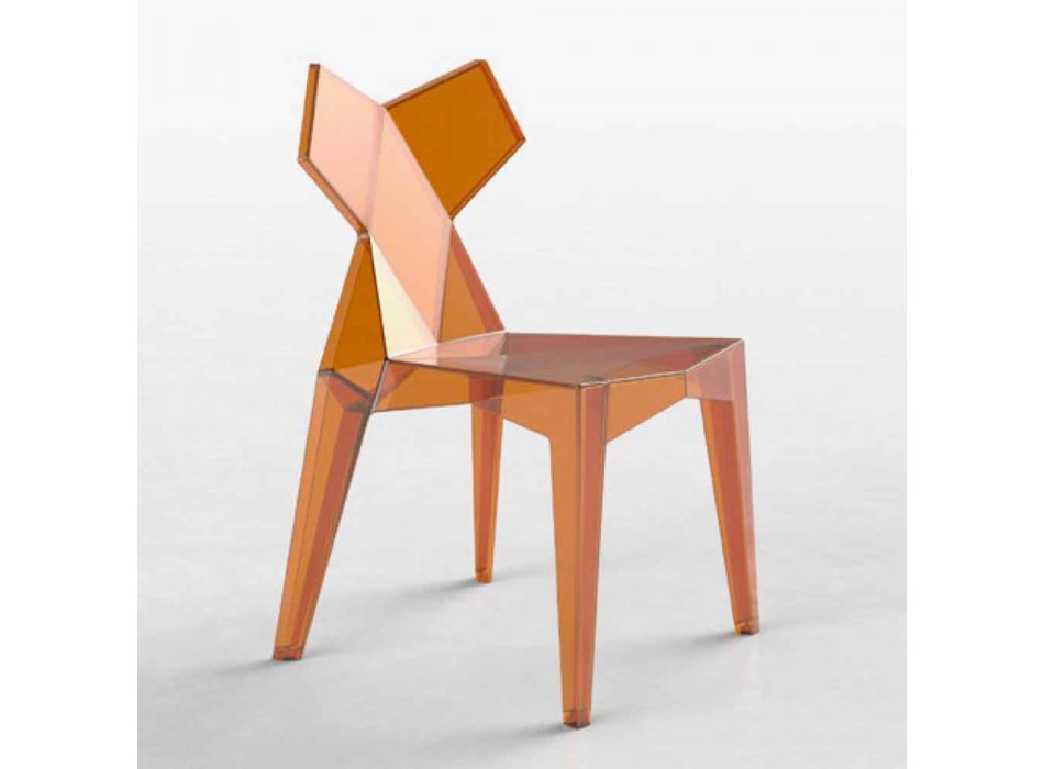 Krzesło zewnętrzne z poliwęglanu do układania w stosy, 4 sztuki - Kimono firmy Vondom Viadurini