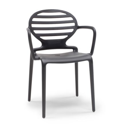 Krzesło ogrodowe do ustawiania w stos z polipropylenu Made in Italy 4 sztuki - malina Viadurini