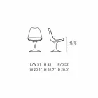 Krzesło obrotowe z lakierowanego aluminium ze skórzanym siedziskiem Made in Italy - Cabiria Viadurini