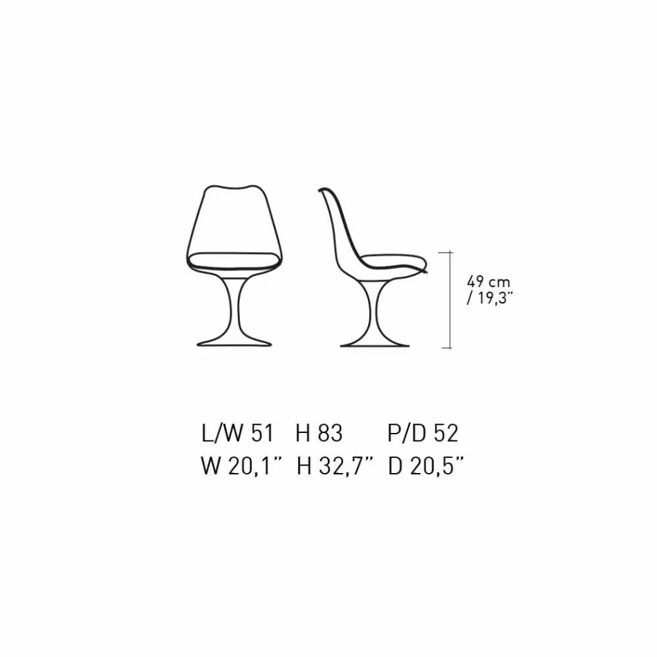 Krzesło obrotowe z lakierowanego aluminium ze skórzanym siedziskiem Made in Italy - Cabiria Viadurini