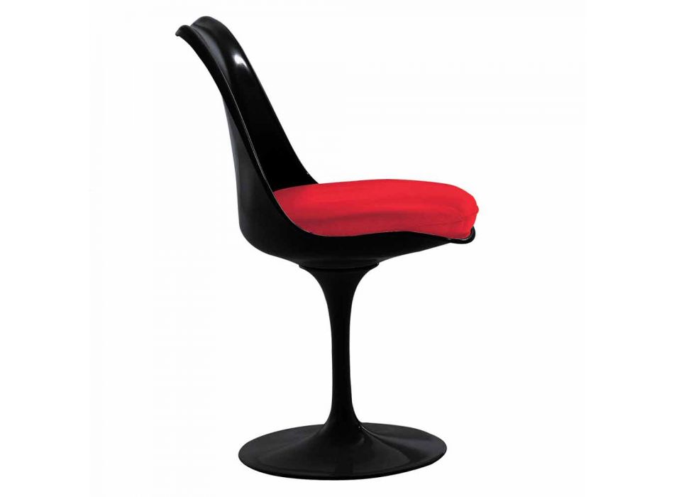 Krzesło obrotowe z lakierowanego aluminium ze skórzanym siedziskiem Made in Italy - Cabiria Viadurini