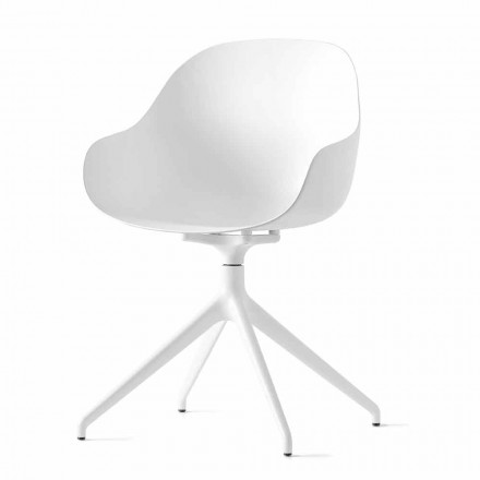 Krzesło obrotowe z polipropylenu i metalu Made in Italy - Connubia Academy Viadurini