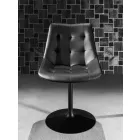 Krzesło obrotowe, siedzisko z ekoskóry Capitonnè Processing - Aura Viadurini