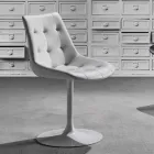 Krzesło obrotowe, siedzisko z ekoskóry Capitonnè Processing - Aura Viadurini