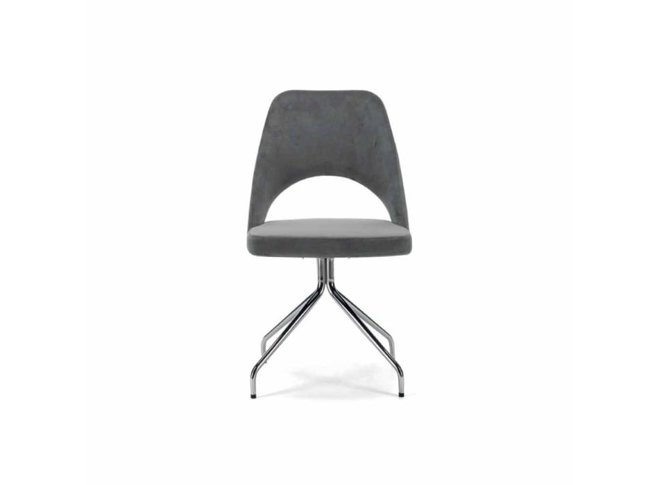 Krzesło obrotowe z wyściełaną stalową podstawą Spider Made in Italy - Lorenza Viadurini
