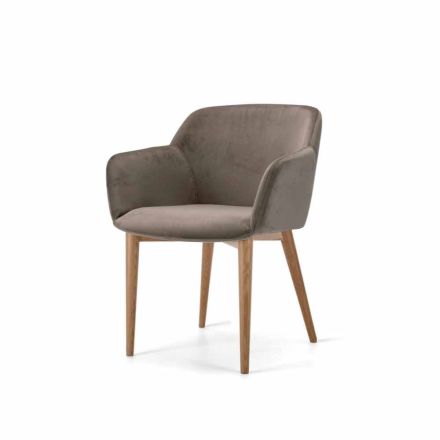Wyściełana jesionowa podstawa krzesła i siedzisko z tkaniny lub skóry – Bardella Viadurini
