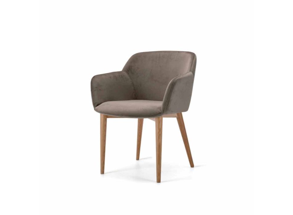 Wyściełana jesionowa podstawa krzesła i siedzisko z tkaniny lub skóry – Bardella Viadurini