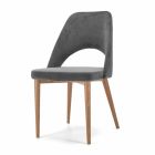 Wyściełane krzesło z podstawą z drewna jesionowego Made in Italy - Lorenza Viadurini