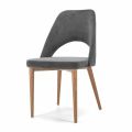 Krzesło tapicerowane z podstawą z drewna jesionowego Made in Italy - Lorenza