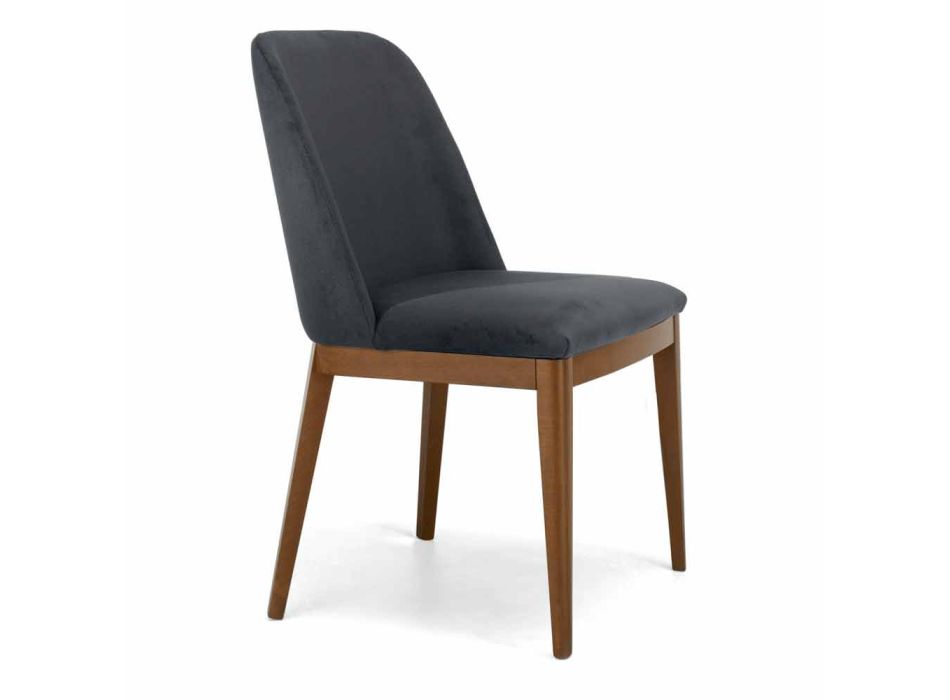 Wyściełane krzesło z podstawą z drewna dębowego Made in Italy - Sebastian Viadurini