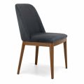 Krzesło tapicerowane z podstawą z drewna dębowego Made in Italy - Sebastian