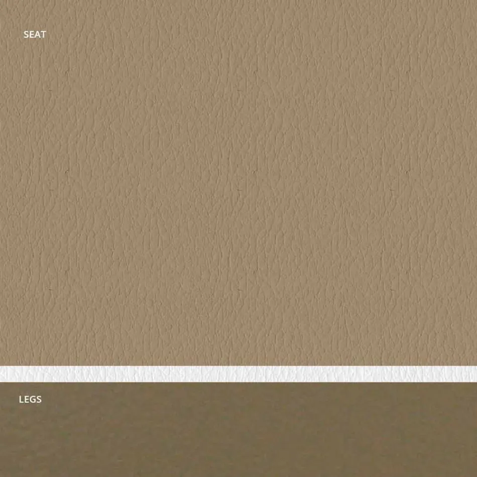 Wyściełane stalowe krzesło i siedzisko ze sztucznej skóry z białą krawędzią – Nirvana Viadurini