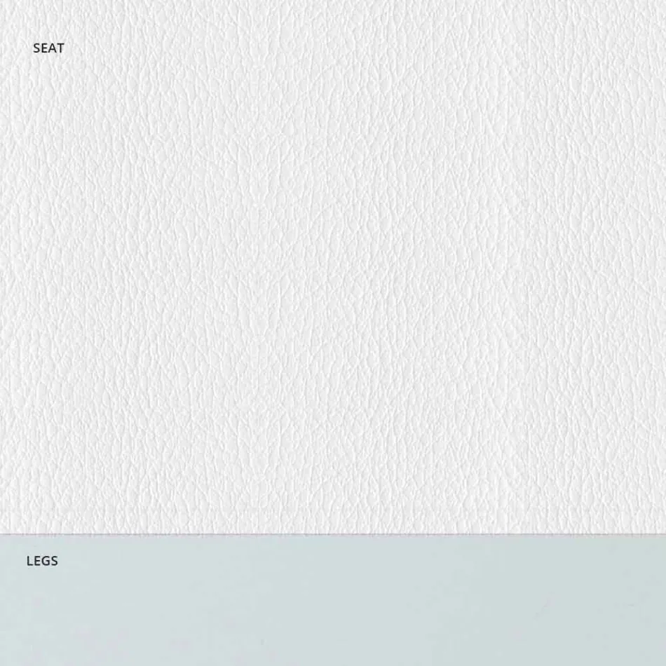 Wyściełane stalowe krzesło i siedzisko ze sztucznej skóry z białą krawędzią – Nirvana Viadurini