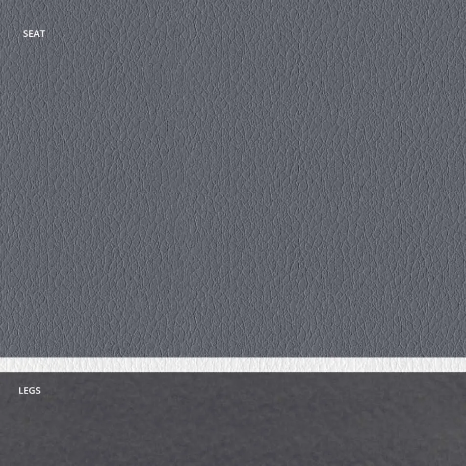 Wyściełane stalowe krzesło i siedzisko ze sztucznej skóry z białą krawędzią – Nirvana Viadurini