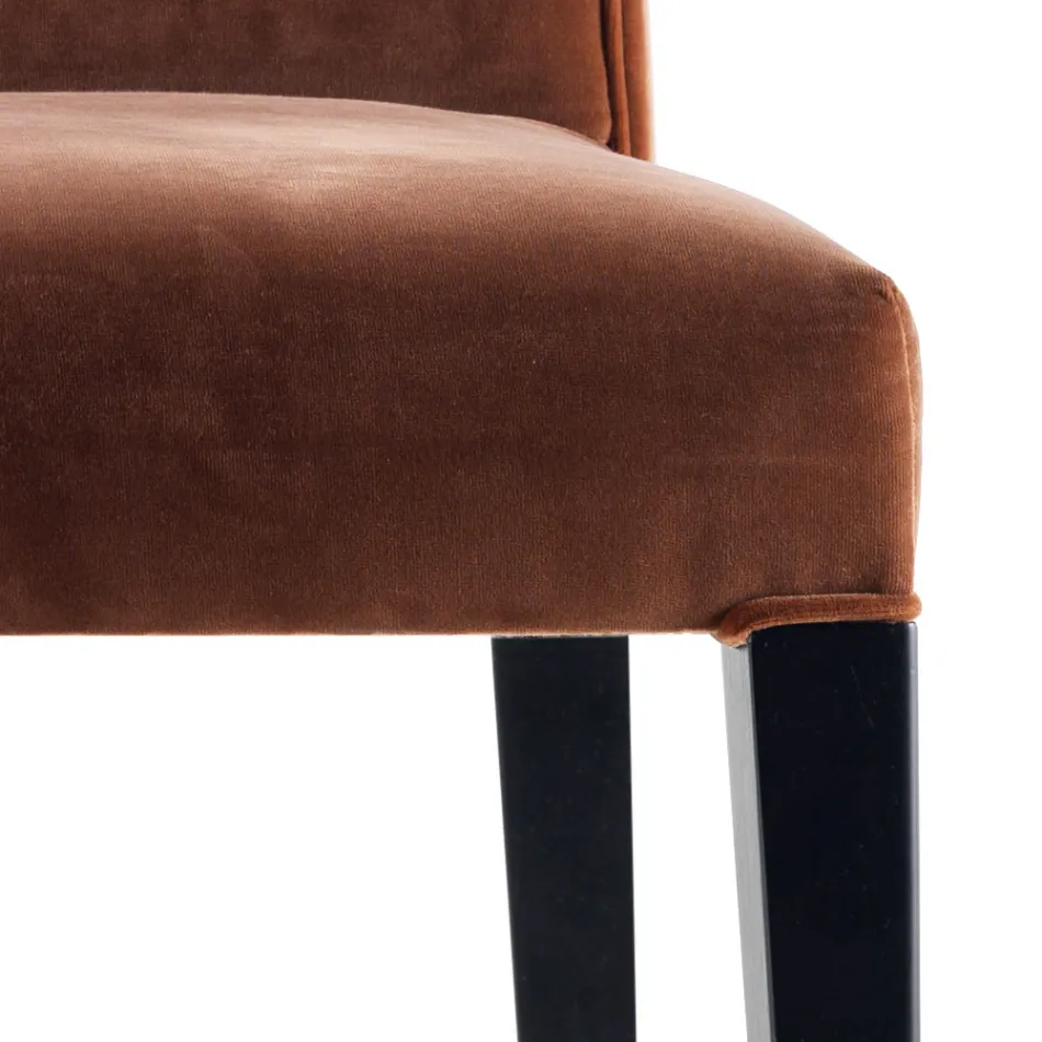 Krzeslo tapicerowane z litego drewna living Grilli Zarafa made in Italy, 2 sztuk Viadurini