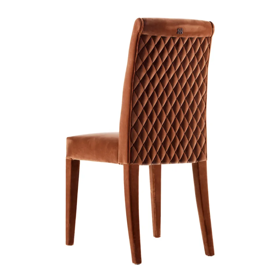 Krzeslo tapicerowane z litego drewna living Grilli Zarafa made in Italy, 2 sztuk Viadurini